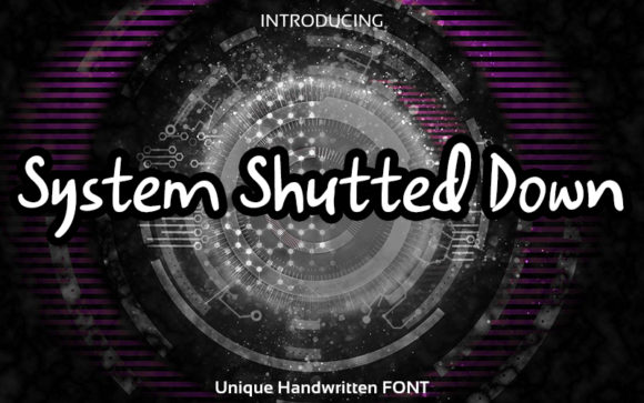 System Shutted Down Font for Creative Branding and Handmade Projects